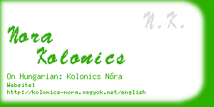 nora kolonics business card